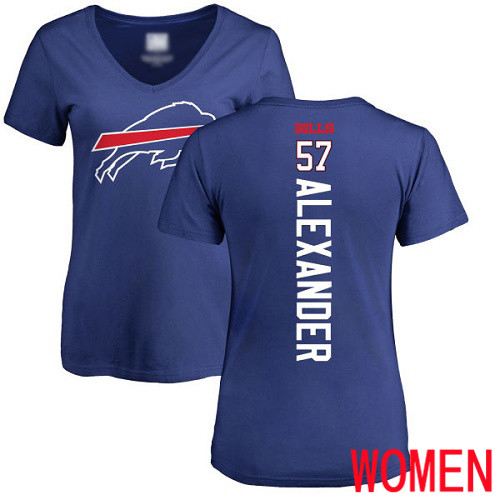 NFL Women Buffalo Bills #57 Lorenzo Alexander Royal Blue Backer T Shirt